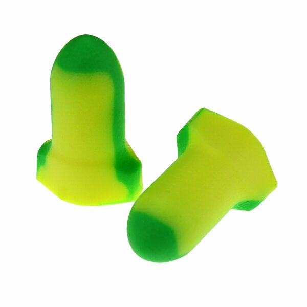 Radians Disposable Uncorded Ear Plugs, Wing Shape, NRR 32, Green/Yellow FP34